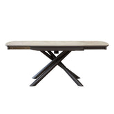 Extendable modern rectangular rock slab dining table seating 6 people